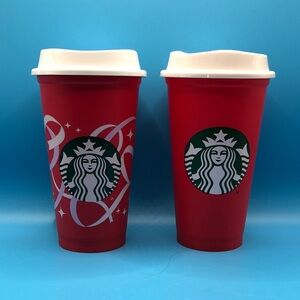 Starbucks Reusable Red Cups with Lids